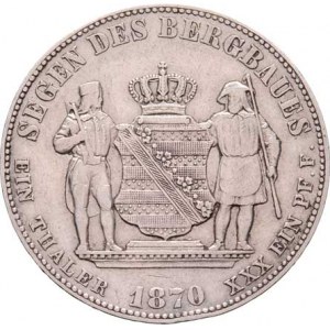Sasko - království, Johann, 1854 - 1873, Tolar spolkový 1870 B - výtěžkový, KM.1223 (Ag900),