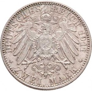 Bavorsko, Luitpold - princ regent, 2 Marka 1911 D - 90.narozeniny, KM.516 (Ag900),