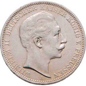 Prusko, Wilhelm II., 1888 - 1918, 3 Marka 1910 A, Berlín, KM.527 (Ag900), 16.658g,