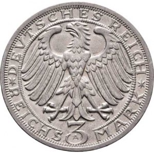 Německo - Výmarská republika, 1918 - 1933, 3 Marka 1928 A - Naumburg, KM.57 (Ag500), 15.014g,