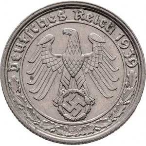 Německo - 3.říše, 1933 - 1945, 50 Fenik 1939 A (Ni), KM.95, 3.450g, nep.hr.,