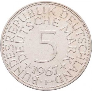 Německo - BRD, 1949 -, 5 Marka 1967 F, KM.112.1 (Ag625, 11.20g), nep.hr.,