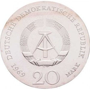 Německo - DDR, 1949 - 1990, 20 Marka 1969 - J.W.Goethe, KM.25 (Ag625, 100.000