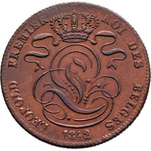 Belgie, Leopold I., 1831 - 1865, 5 Centimes 1842, KM.5.1 (měď), 9.922g, vada střížku,