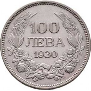 Bulharsko, Boris III., 1918 - 1943, 100 Leva 1930 BP, Budapešť, KM.43 (Ag500), 19.816g,