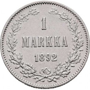 Finsko pod Ruskem, Alexandr III., 1881 - 1894, Marka 1892 L, Helsinki, KM.3.2 (Ag868), 5.177g,