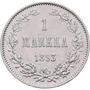 Finsko pod Ruskem, Alexandr III., 1881 - 1894, Marka 1893 L, Helsinki, KM.3.2 (Ag868), 5.110g,