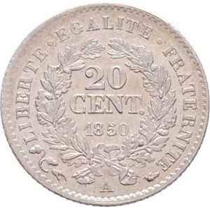 Francie, II.republika, 1848 - 1852, 20 Centimes 1850 A, Paříž, KM.758.1 (Ag900), 1.012g,