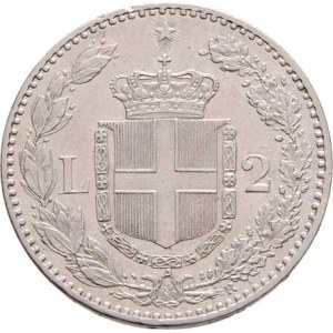 Itálie, Umberto I., 1878 - 1900, 2 Lira 1887 R, Řím, KM.23 (Ag835), 9.966g, dr.hr.,