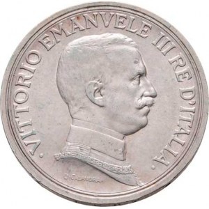 Itálie, Viktor Emanuel III., 1900 - 1946, 2 Lira 1915 R, Řím, KM.55 (Ag835), 9.977g, nep.hr.,