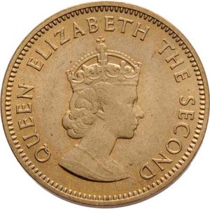 Jersey, Elizabeth II., 1952 -, 1/4 Shilling 1957, KM.22 (mosaz), 4.731g, nep.rysky,