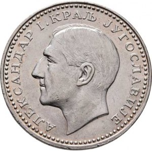 Jugoslávie, Alexander, 1921 - 1934, 50 Dinár 1932 - bez značky mincovny, KM.16 (Ag750),