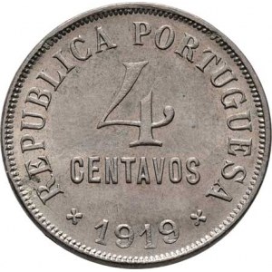 Portugalsko, republika, 1910 -, 4 Centavos 1919, KM.566 (CuNi), 6.877g, nep.hr.,