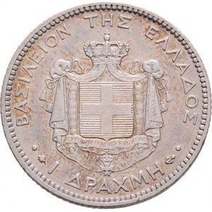 Řecko, Georg I., 1863 - 1913, Drachma 1873 A, Paříž, KM.38 (Ag835), 4.966g,