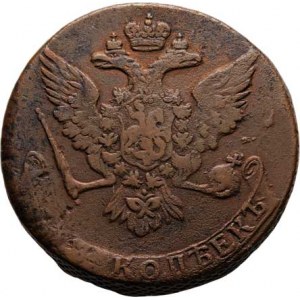Rusko, Alžběta, 1741 - 1762, Cu 5 Kopějka 1760 bz, Uzd.2542 (VIII.A/a), Cr.9.2,