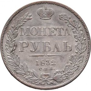 Rusko, Mikuláš I., 1825 - 1855, Rubl 1832 SPB-NG, minc. Petrohrad, Uzd.1514, Cr.168.1