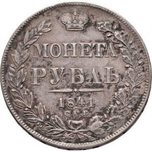 Rusko, Mikuláš I., 1825 - 1855, Rubl 1841 SPB-NG, Petrohrad, Cr.168.1 (Ag868),