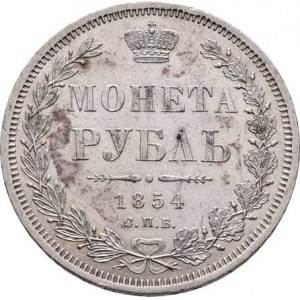 Rusko, Mikuláš I., 1825 - 1855, Rubl 1854 SPB-NI, Petrohrad, Cr.168.1 (Ag868),