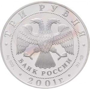 Rusko, republika, 1992 -, 3 Rubl 2001 - 10 let Společenství nezávislých států,