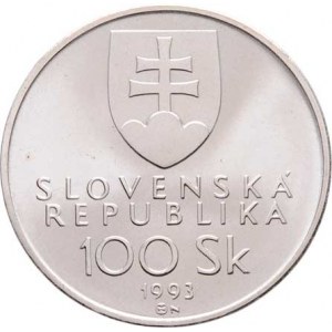 Slovensko, republika, 1993 -, 100 Sk 1993 - vznik republiky, KM.16 (Ag750, 13.0g,