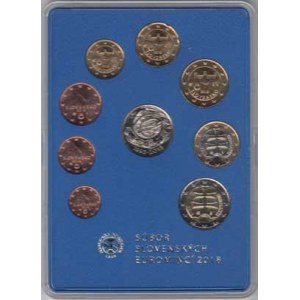 Slovensko, republika, 1993 -, Sada oběhových mincí 2018 - 2,1 Euro, 50,20,10,5,2,1
