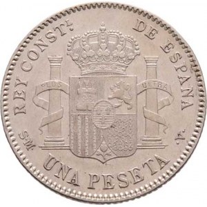 Španělsko, Alfonso XIII., 1886 - 1931, Peseta 1900/1900 SM-V, Madrid, KM.706 (Ag835),