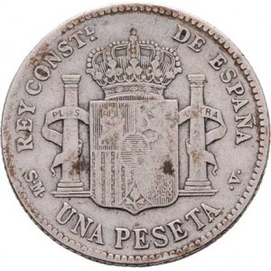 Španělsko, Alfonso XIII., 1886 - 1931, Peseta 1903/1903 SM-V, Madrid, KM.721 (Ag835),