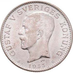 Švédsko, Gustav V., 1907 - 1950, Koruna 1933 G, KM.786.2 (Ag800), 7.490g, nep.hr.,