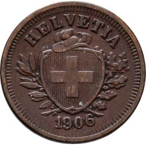 Švýcarsko, republika, Rap 1906 B, KM.3 (bronz), 1.451g, nep.hr., nep.rysky,