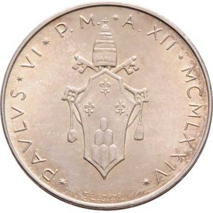 Vatikán, Pavel VI., 1963 - 1978, 500 Lira 1974 - XII.rok pontifikátu, Y.123 (Ag835),