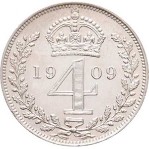 Velká Británie, Edward VII., 1901 - 1910, 4 Pence 1909 - typ Maundy Sets, Londýn, SCBC.3986,