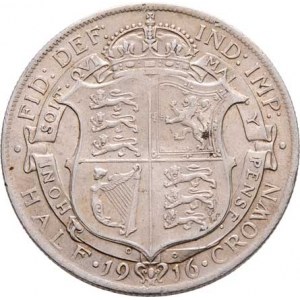 Velká Británie, George V., 1910 - 1936, 1/2 Crown 1916, Londýn, SCBC.4011, KM.818.1 (Ag925),
