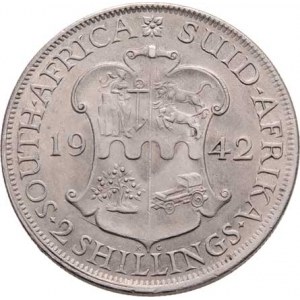 Jižní Afrika, George VI., 1936 - 1952, 2 Shillings 1942, KM.29 (Ag800), 11.310g, dr.hr.,