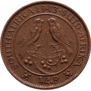 Jižní Afrika, George VI., 1936 - 1952, 1/4 Penny 1943, KM.23 (bronz), 2.748g, nep.hr.,