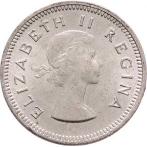 Jižní Afrika, Elizabeth II., 1952 - 1960, 3 Pence 1953, KM.47 (Ag500), 1.398g, pěkná patina