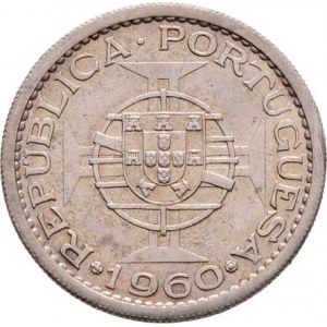 Mosambik - portugalská kolonie do roku 1975, 5 Escudos 1960, KM.84 (Ag650), 4.001g, dr.hr.,