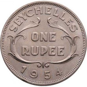 Seychely, Elizabeth II., 1952 - (1976), Rupie 1954, KM.13 (CuNi), 11.689g, nep.hr.,