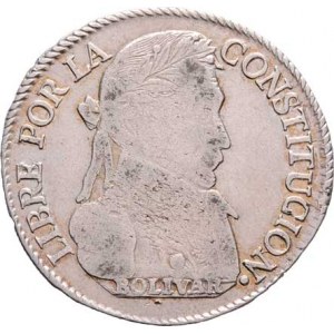 Bolivie, republika, 1826 -, 4 Soles 1830 PTS/JL, Potosí, KM.96a (Ag903), 13.392g,