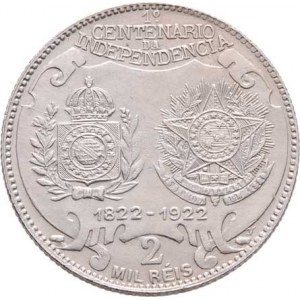 Brazilie, republika, 1889 -, 2000 Reis 1922 - 100 let nezávislosti, KM.523