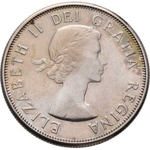 Kanada, Elizabeth II., 1952 -, 50 Cent 1962 - malý znak, KM.56 (Ag800), 11.632g,