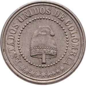 Kolumbie, republika, 1819 -, 2.5 Centavos 1881, Scoville-Waterbury, KM.179 (CuNi),