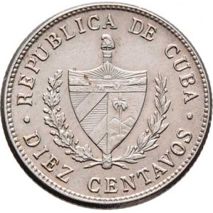 Kuba, republika, 1898 -, 10 Centavos 1949, KM.A12 (Ag900), 2.522g, nep.hr.,