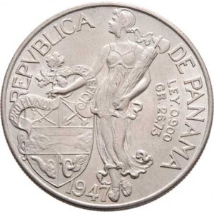Panama, republika, 1903 -, Balboa 1947, KM.13 (Ag900), 26.744g, nep.hr.,