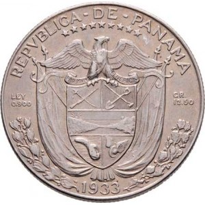 Panama, republika, 1903 -, 1/2 Balboa 1933, KM.12.1 (Ag900), 12.497g, nep.hr.,