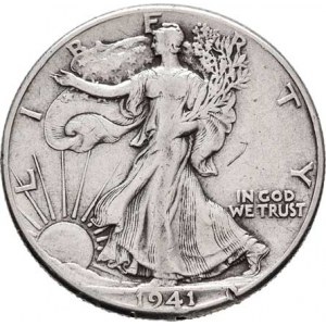 USA, 1/2 Dolar 1941 - stojící Liberty, KM.142 (Ag900),