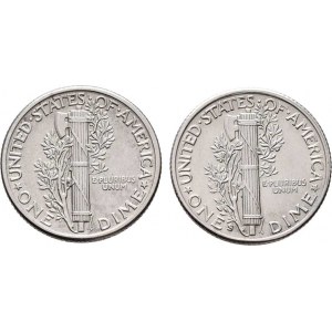 USA, Dime (10 Cent) 1928, 1942 S - Merkur, KM.140 (Ag900),