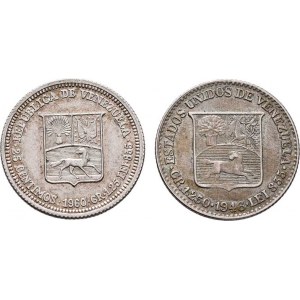 Venezuela, republika, 1830 -, 1/4 Bolivar 1948, 25 Centimos 1960, Y.20, Y.35a,
