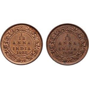 Indie, George V., 1910 - 1936, 1/12 Anna 1928, 1936, KM.509 (bronz), 1.617g, 1.637g,