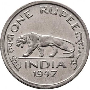 Indie, George VI., 1936 - 1952, Rupie 1947, KM.559 (Ni), 11.669g, nep.hr., nep.rysky,
