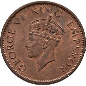 Indie, George VI., 1936 - 1952, 1/4 Anna 1942, KM.531 (bronz), 4.837g, patina, téměř